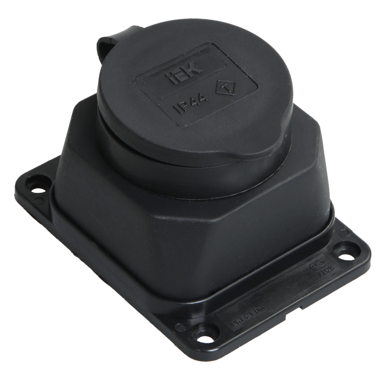 IEK OMEGA РБ13-1-0м Розетка одноместная с защитной крышкой IP44
