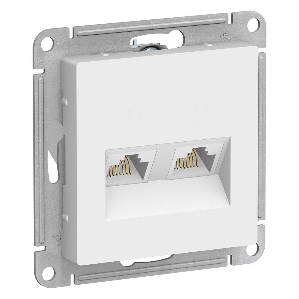 Systeme Electric AtlasDesign Бел Розетка двойная компьютерная RJ45+RJ45, кат.5E, механизм