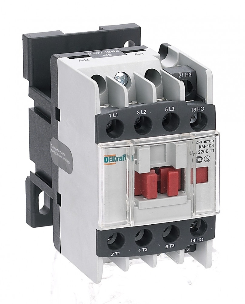 Dekraft Контактор 12А 220В АС3 1НО+1НЗ КМ-103