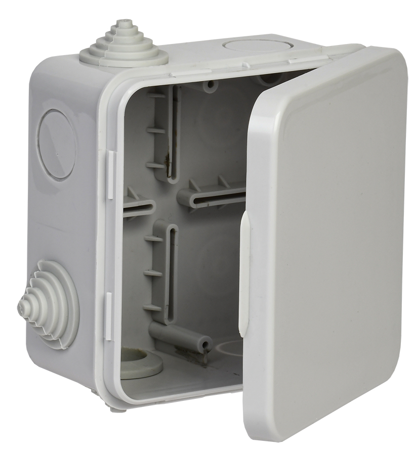 IEK GENERICA Коробка расп. КМ 100х100х50мм о/к IP54 4 вв. (7035)