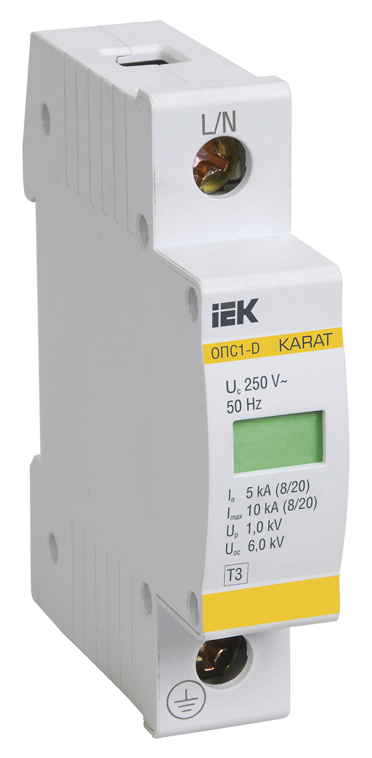 IEK KARAT Ограничитель имп. перенапр. ОПС1-D 1Р In=5kA Un=230B Im=10kA