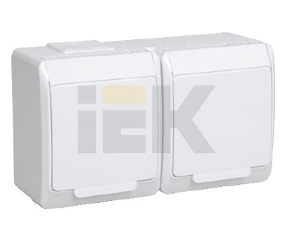 IEK GERMES PLUS РСб22-3-ГПБд Розетка 2м с з/к о/у IP54 (цвет крышки:дымчатый)
