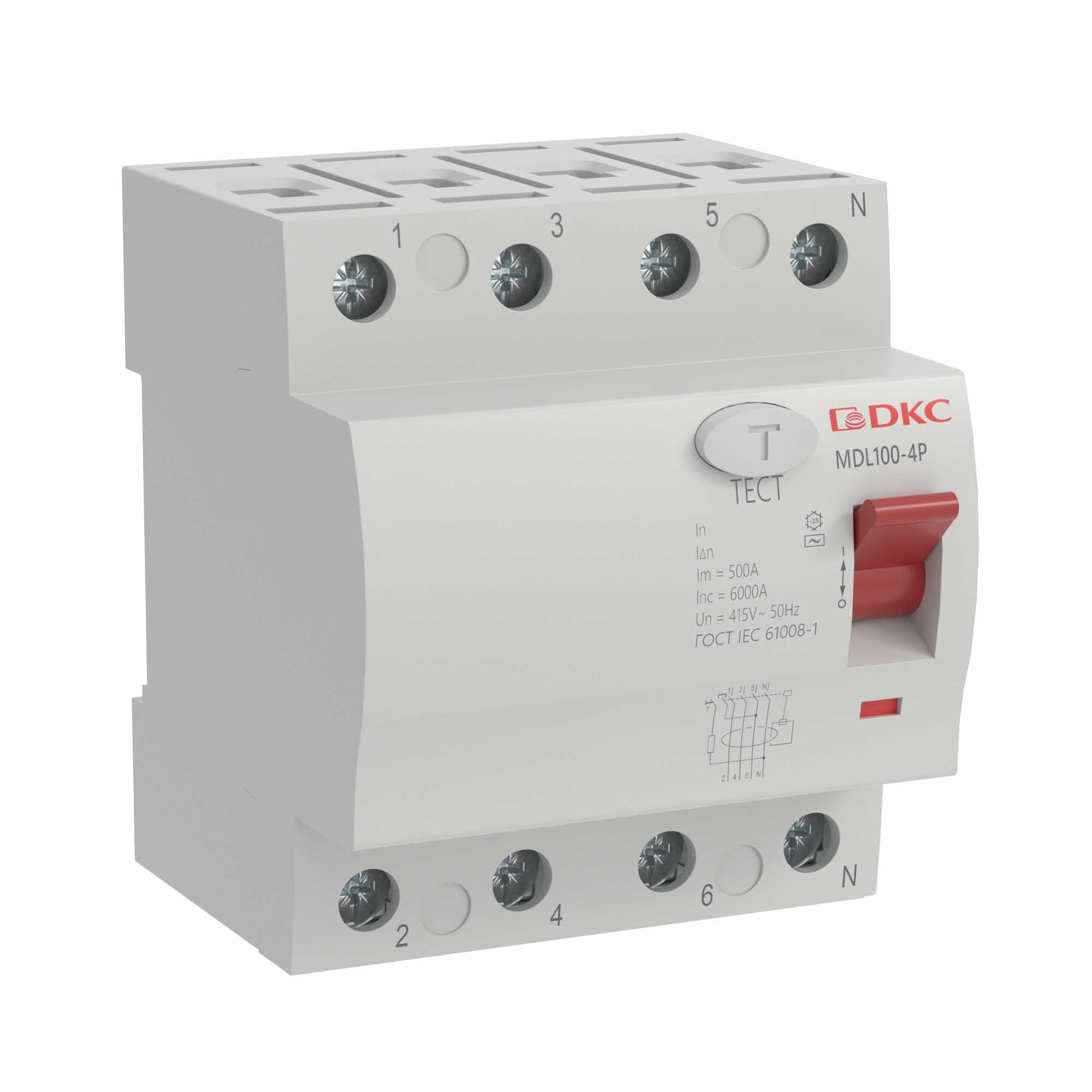 DKC YON max Устройство защитного отключения УЗО ВДТ MAX MDL100, 4P, 100mA, 80A,тип АС