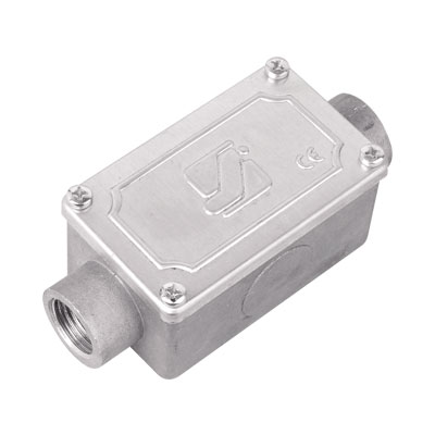 DKC Коробка протяжная алюминиевая, 2 ввода 180°, М20х1,5 ,IP55, 118х51х42мм