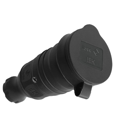IEK OMEGA РБп13-1-0м Розетка с защитной крышкой переносная IP44