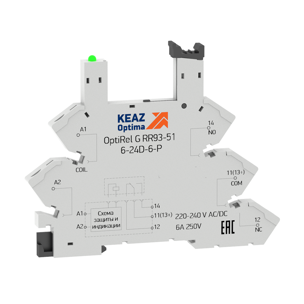 КЭАЗ Розетка для реле OptiRel G RR93-01-12-24U-6-V