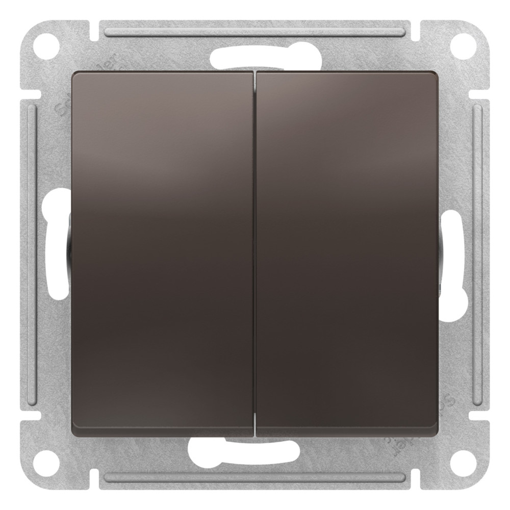 Systeme Electric AtlasDesign Мокко Переключатель 2-клавишный перекрестный, 2 x сх. 7, 10АХ, механизм