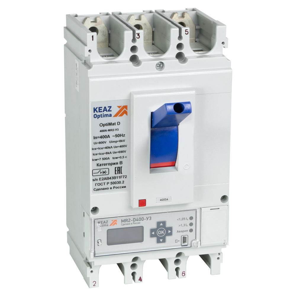 КЭАЗ Выключатель автоматический OptiMat D400N-MR1-ОМ4-РЕГ