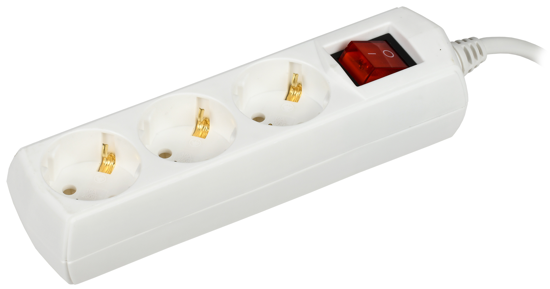 IEK GENERICA Удлинитель У03В 3 места 2P+PE/3м 3х1мм2 10А/250В