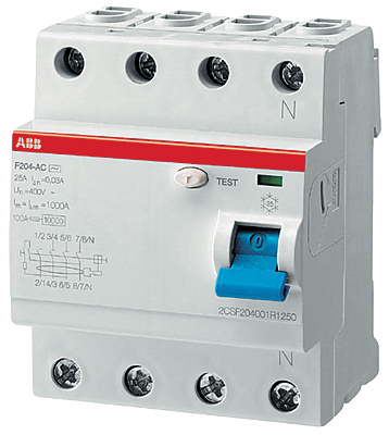 ABB F204A УЗО 4Р 63A 100mA (A)