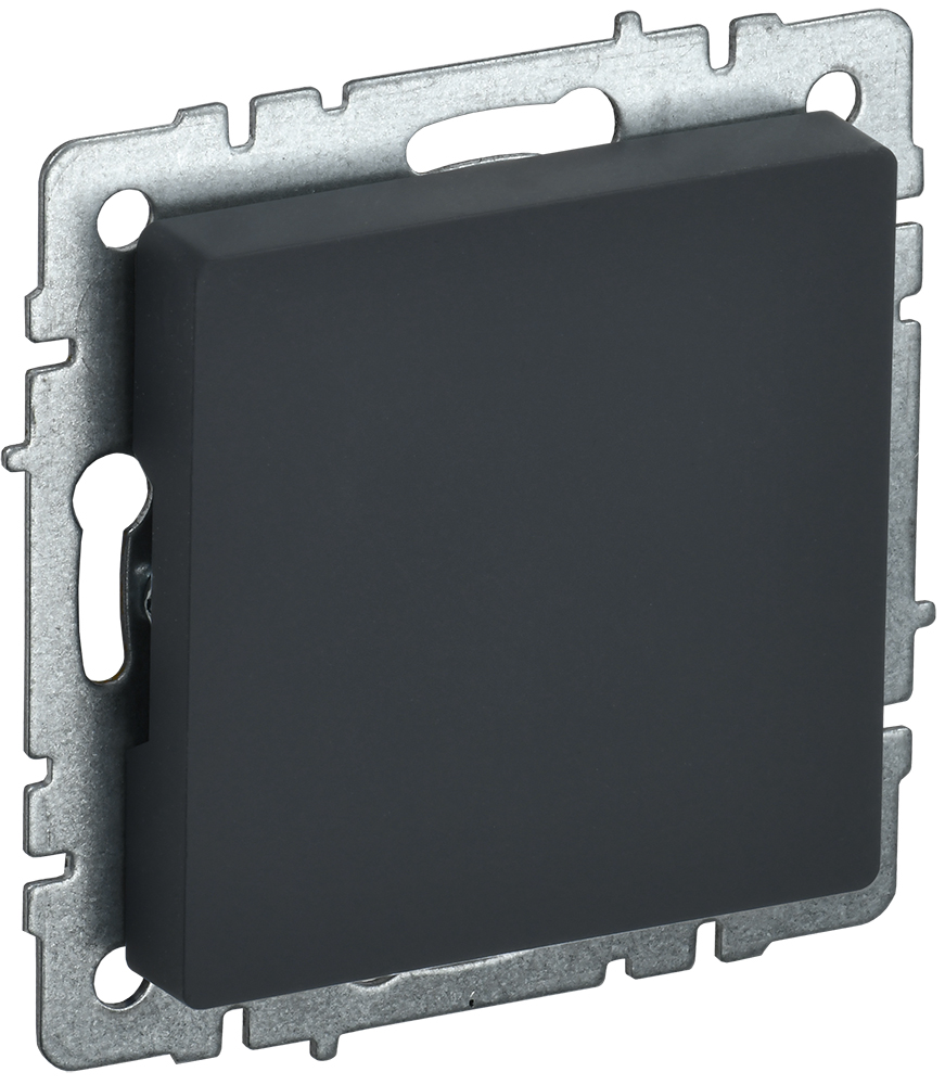 IEK BRITE BASE Графит Заглушка c суппортом МЗ10-БрГ