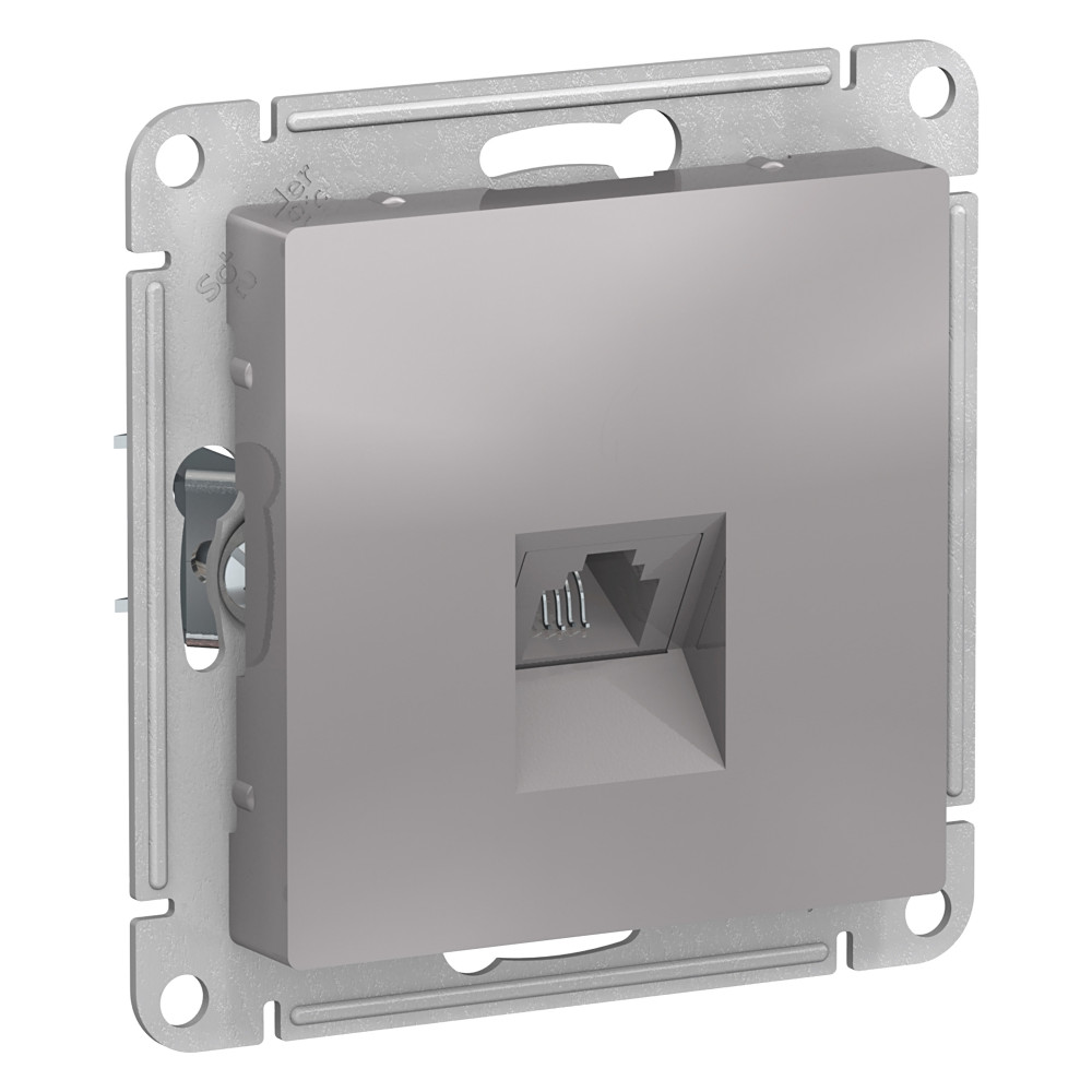 Systeme Electric AtlasDesign Алюминий Розетка телефонная RJ11, механизм