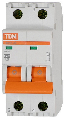 TDM Авт. выкл.ВА47-29 2Р  8А 4,5кА х-ка D