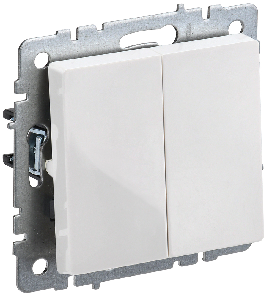 IEK BRITE BASE Белый Выключ. 2-кл прох 10А ВС10-2-6-БрБ