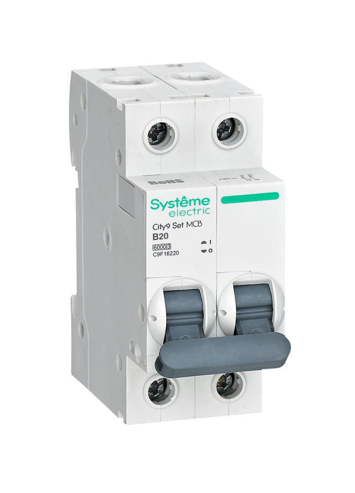 Systeme Electric City9 Set Автоматический выключатель (АВ) B 20А 2P 6kA 230В