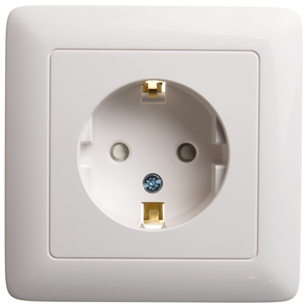 Systeme Electric ХИТ внутр Бел Розетка с/з со шторками, 16А, 250В