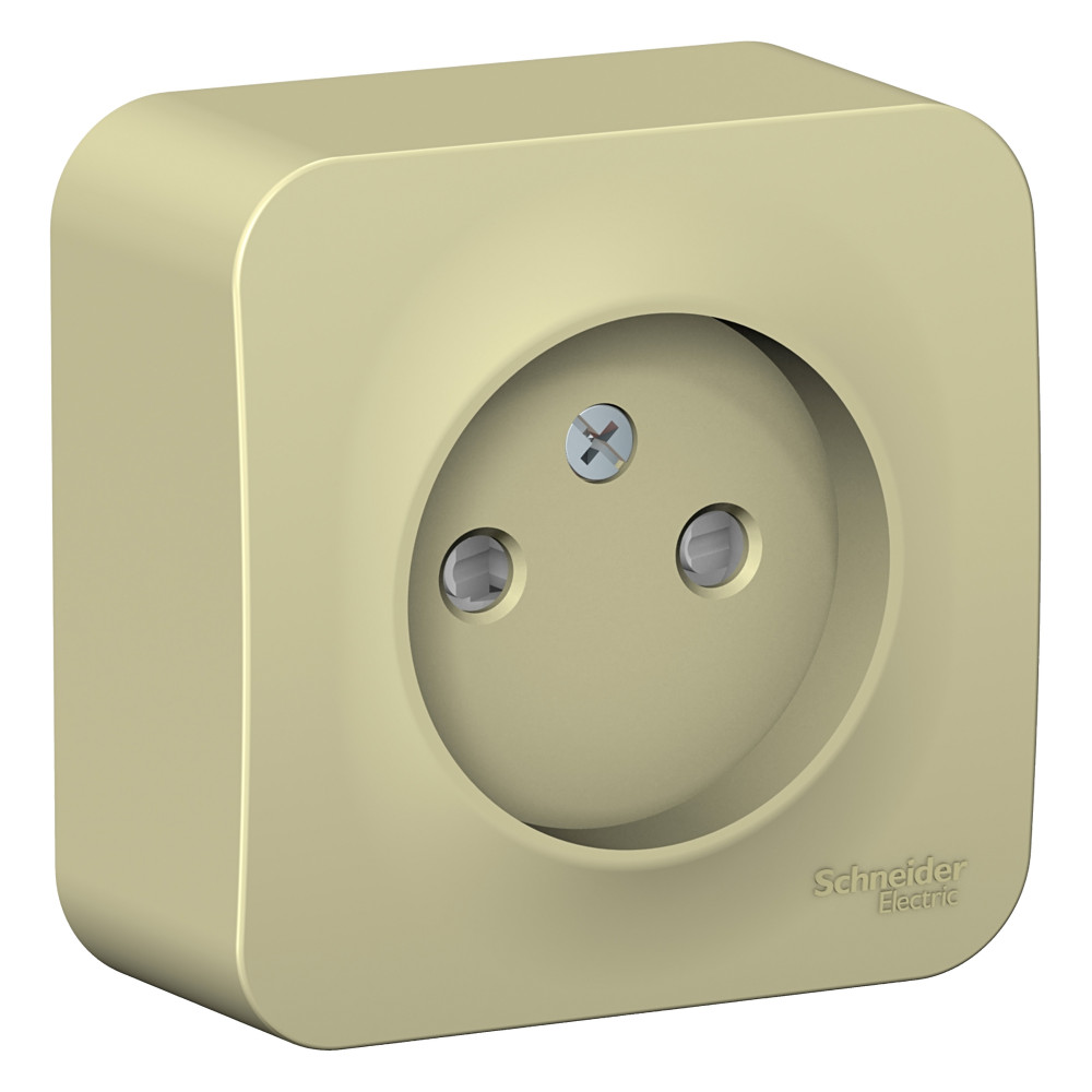 Systeme Electric Blanca наруж Беж Розетка б/з со шторками, изолир. пластина 16А, 250В