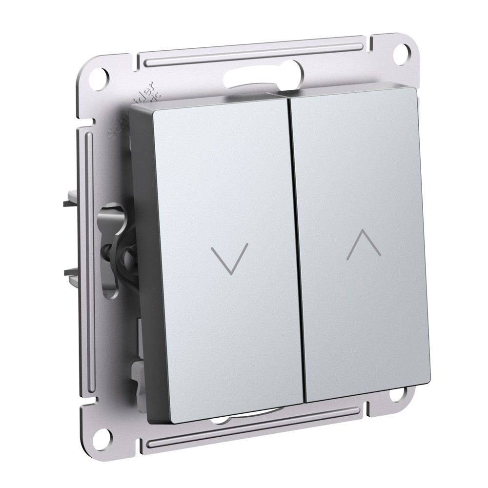 Systeme Electric AtlasDesign Алюминий Выключатель 2-клавишный жалюзи, 10А, механизм