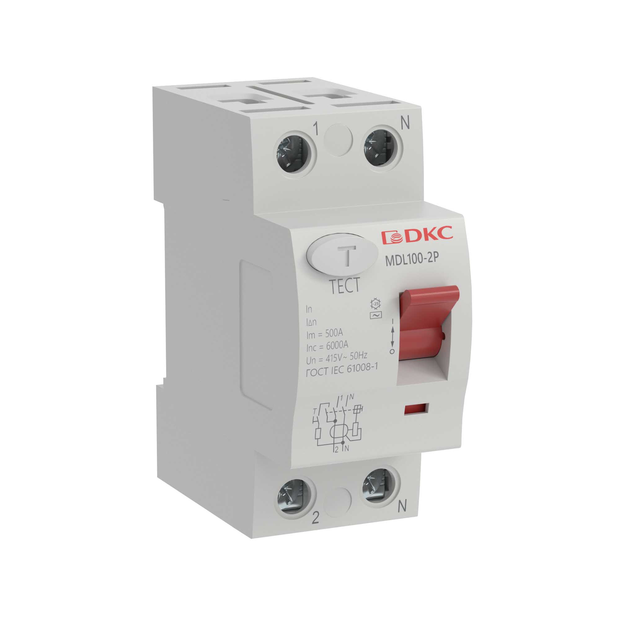 DKC YON max Устройство защитного отключения УЗО ВДТ MAX MDL100, 2P, 100mA, 40A,тип АС