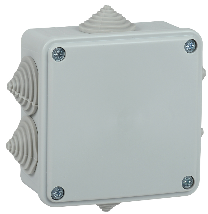 IEK Коробка расп. КМ для о/п 100х100х45мм IP44 6 вводов (7035)