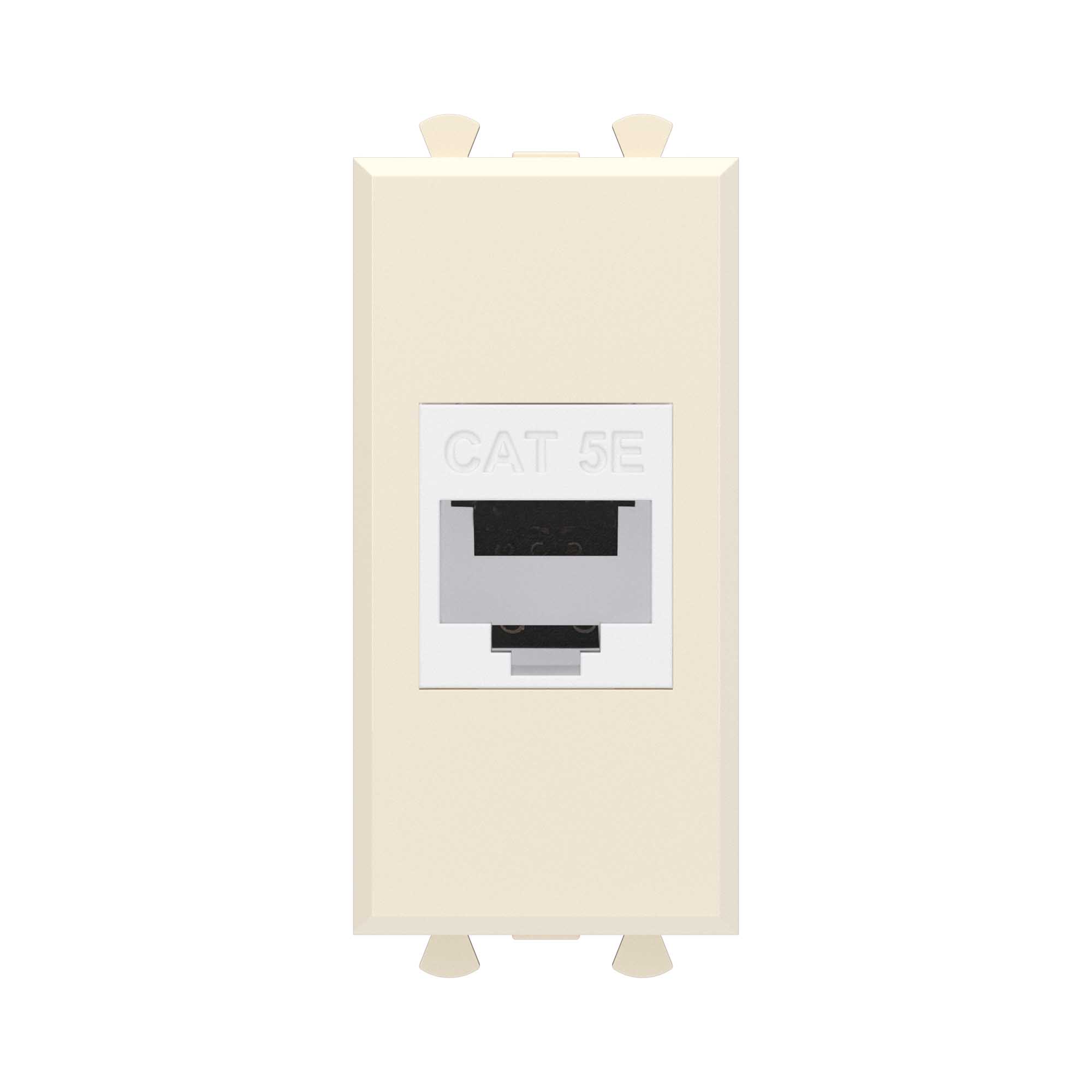 DKC Компьютерная розетка RJ-45 без шторки модульная, кат.5е, "Avanti", "Ванильная дымка", 1 модуль