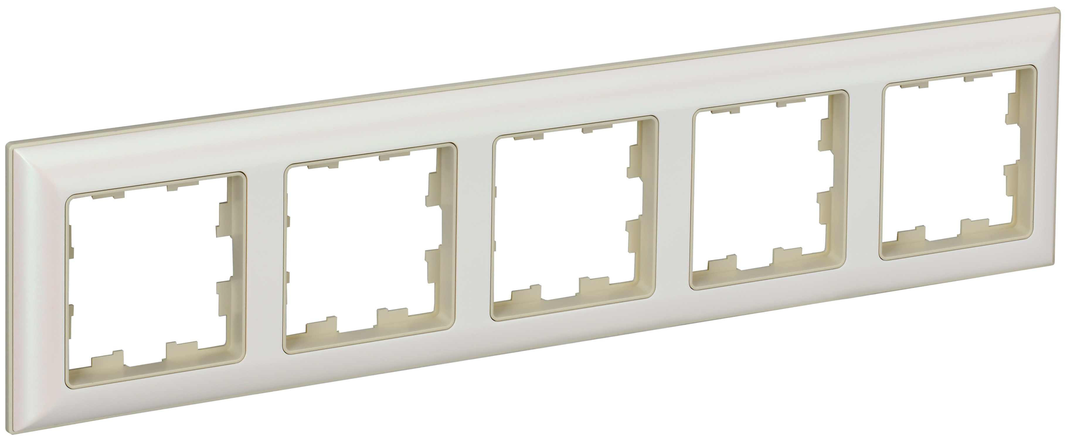 IEK BRITE DECOR Жемчуг/беж 3D-форма Рамка 5-мест. РУ-5-Бр