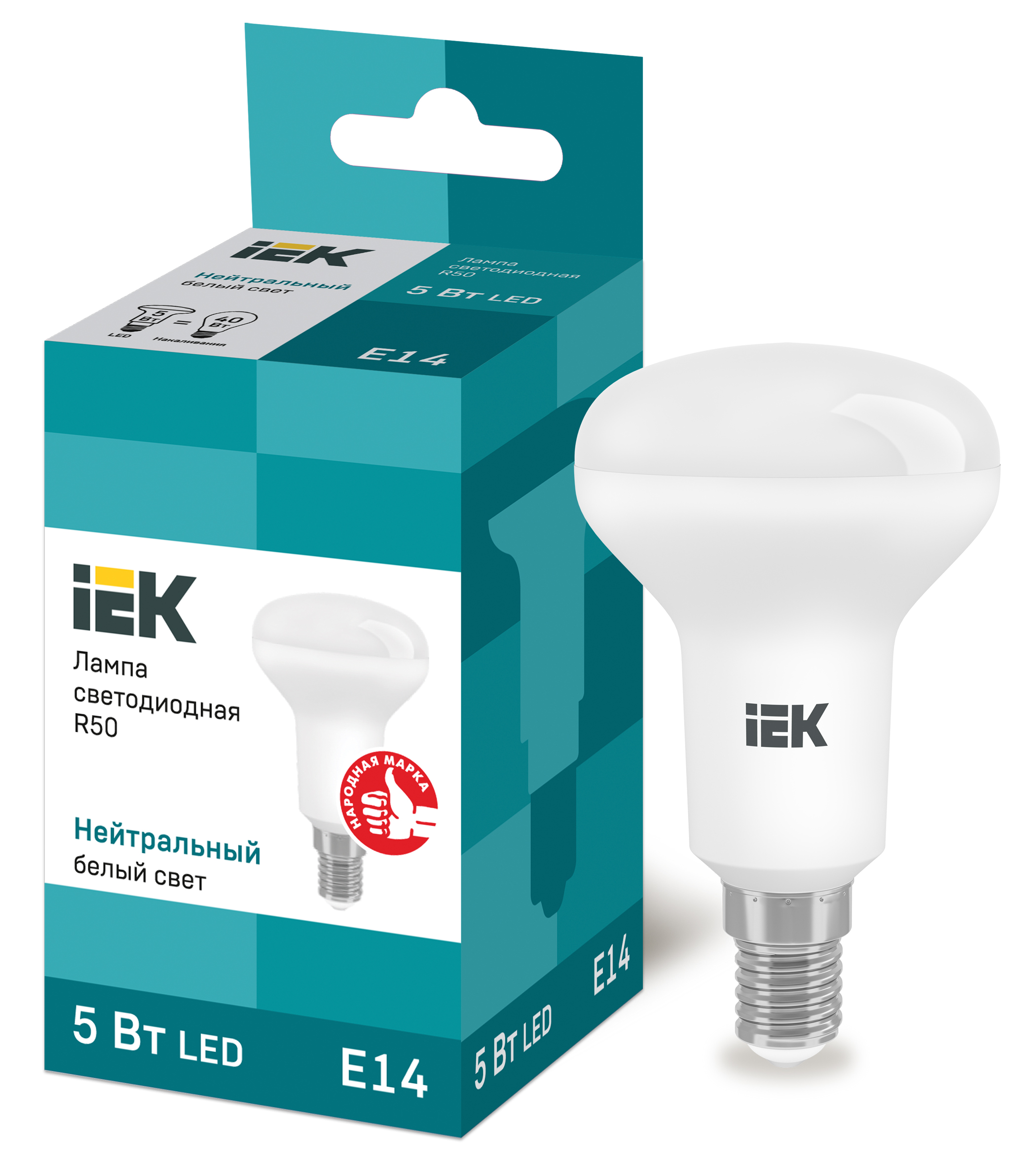 IEK Лампа светодиодная ECO R50 рефлектор 5Вт 230В 4000К E14
