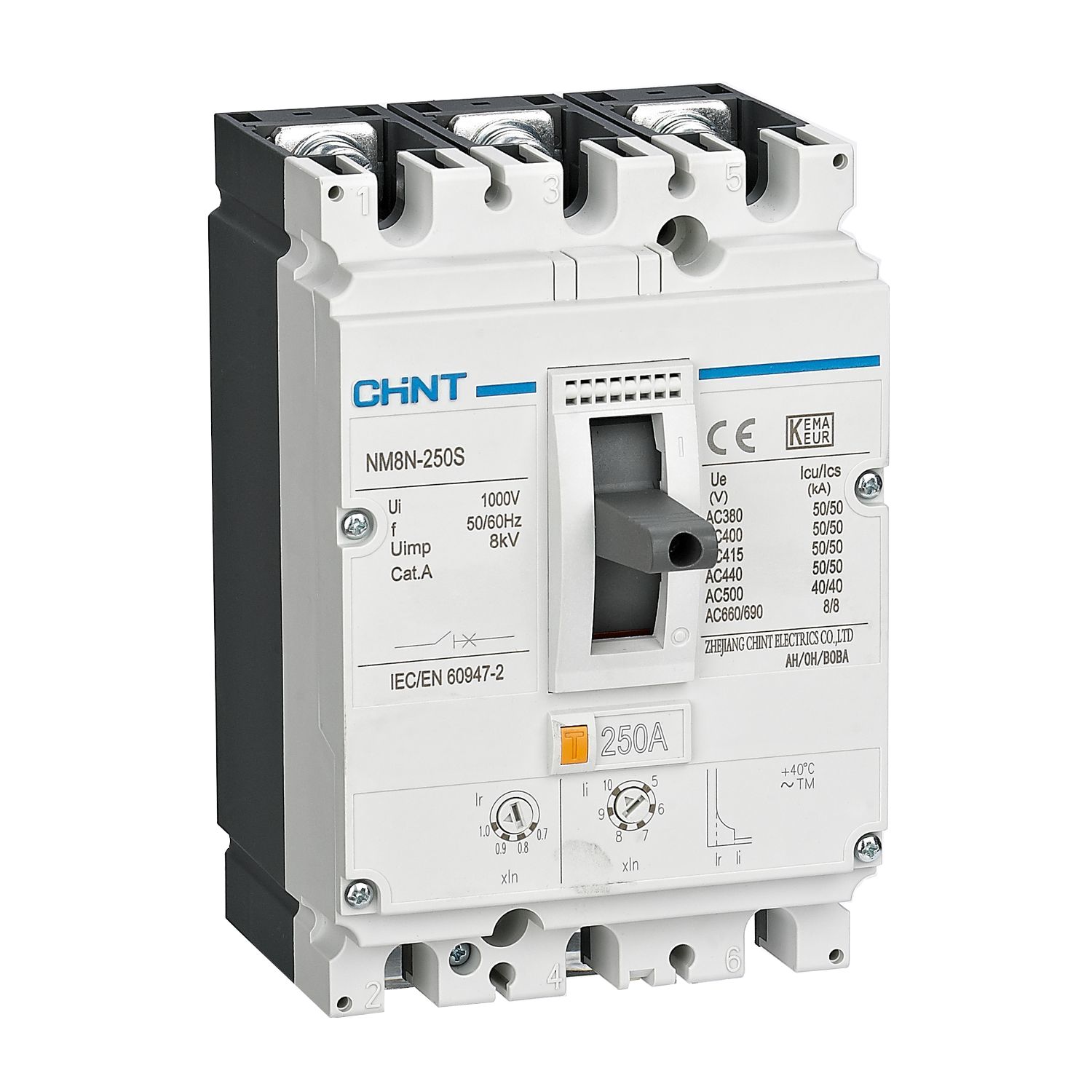 CHINT Авт. выкл. NM8N-250S TM 3P 200А 50кА с рег. термомаг. расцепителем (R)