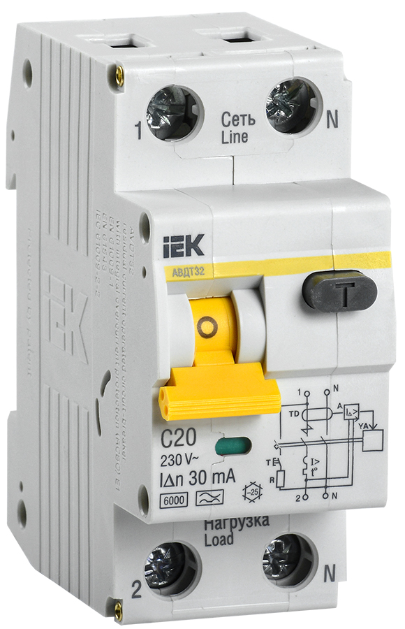 IEK KARAT Дифференциальный автоматический выключатель АВДТ 32 C20