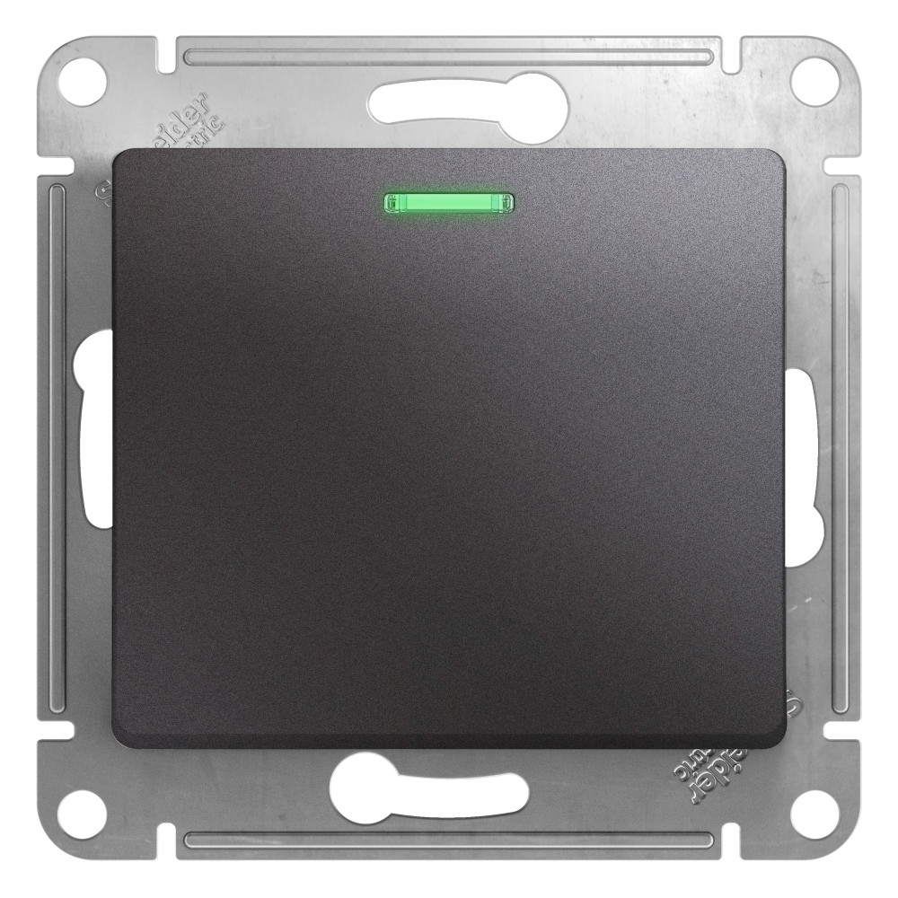 Systeme Electric Glossa Графит Переключатель 1-клавишный с подсветкой, сх.6а,10AX