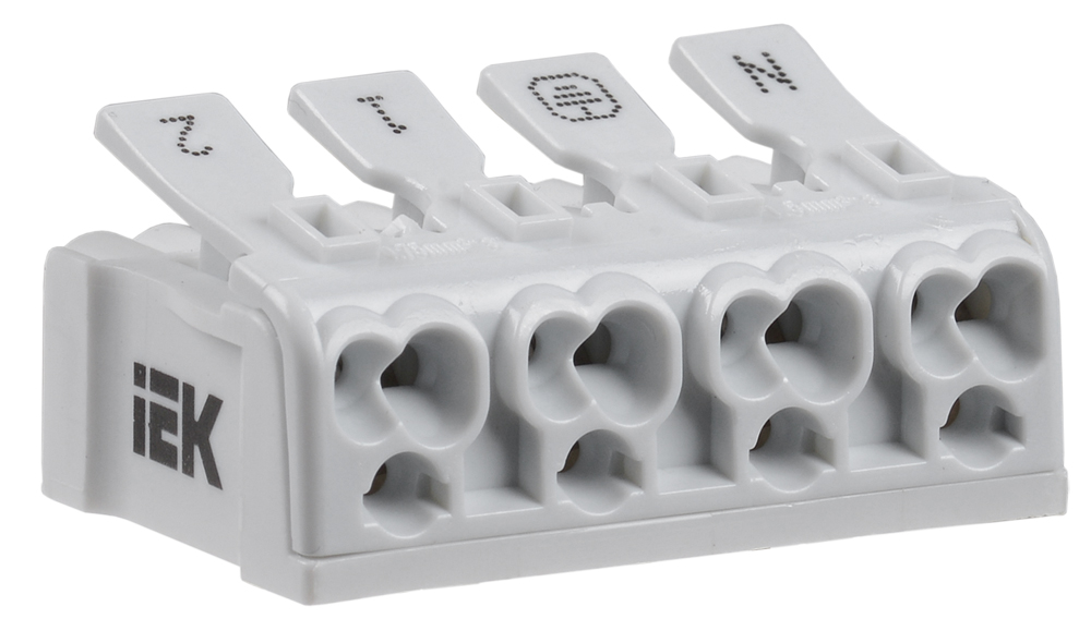 IEK Клемма пружинная соединительная КСПз4-2L+N+PE