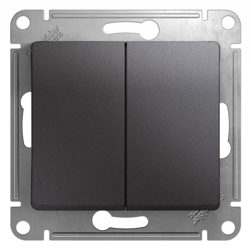 Systeme Electric Glossa Графит Выключатель 2-клавишный, сх.5, 10AX