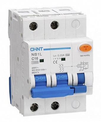 CHINT Диф. авт. выкл. NB1L-40 2P C40 300mA тип AC 6kA (R)