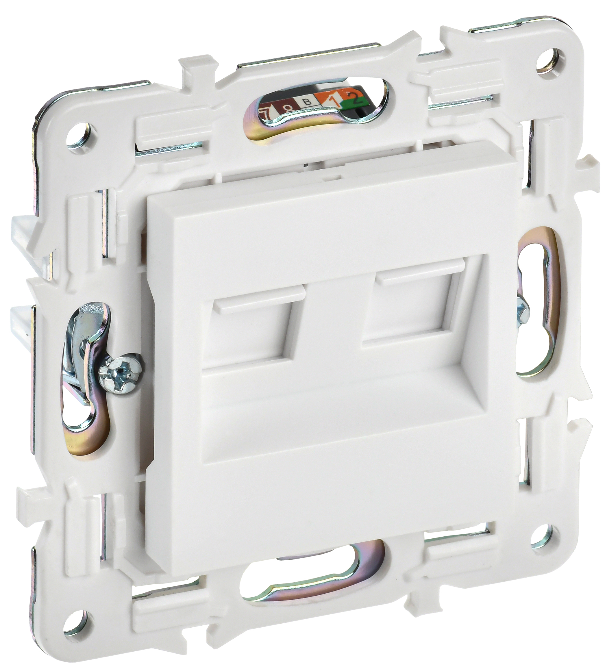 IEK SKANDY Арктический белый Розетка компьютерная двойная RJ45 кат.5E SK-K03W