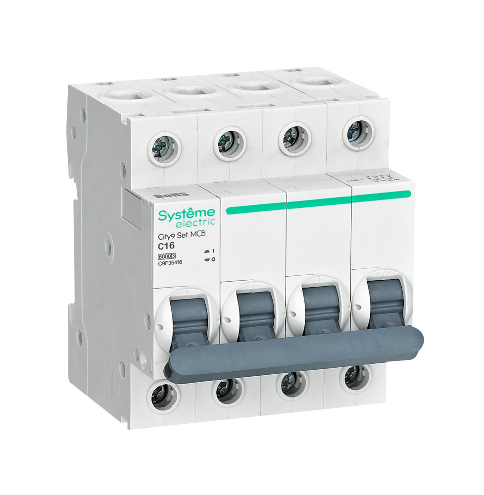 Systeme Electric City9 Set Автоматический выключатель (АВ) С 16А 4P 6kA 400В