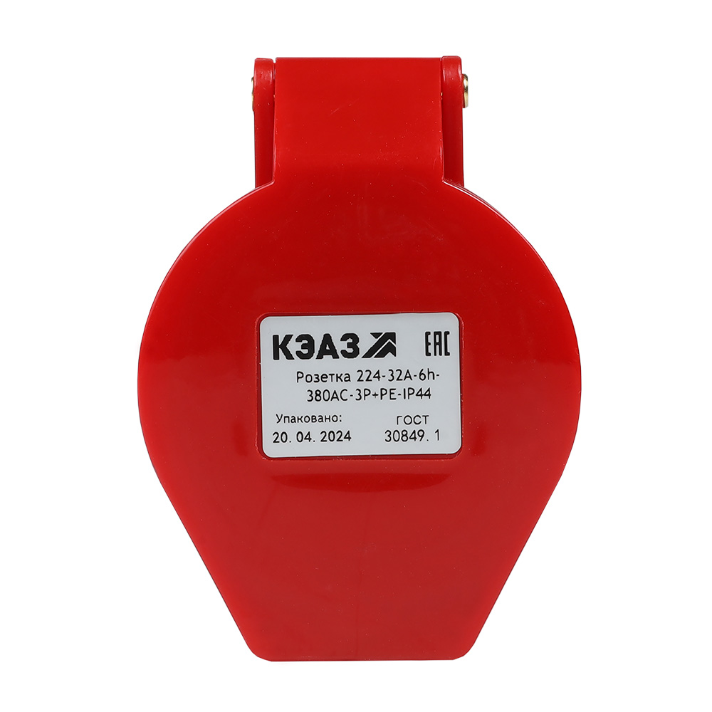 КЭАЗ Розетка кабельная 224-32А-6h-380AC-3P+PE-IP44