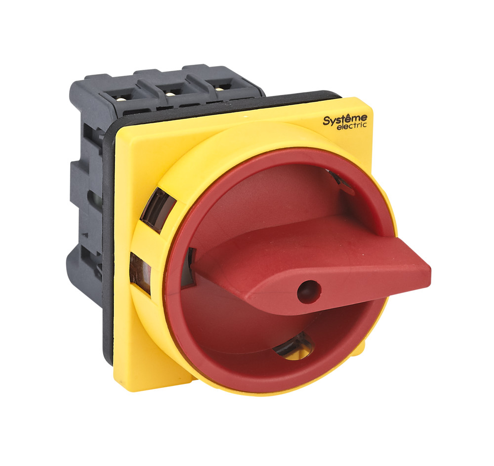 Systeme Electric Выключатель-разъединитель 3P 32A IP20 с красной рукояткой на дверцу 4 винтами с замком