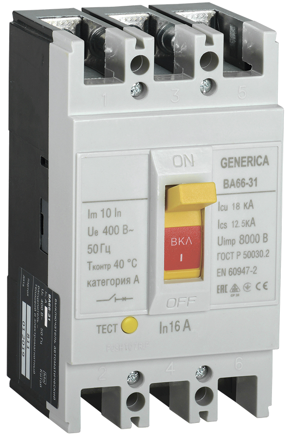 IEK GENERICA Выкл. авт. ВА66-31 3Р 16А 18кА