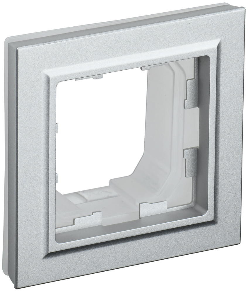 IEK BRITE BASE Алюминий Рамка 1-м IP44 РУ-1-БрА-44
