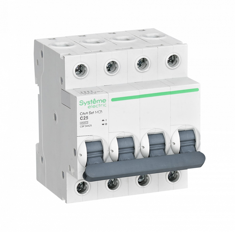 Systeme Electric City9 Set Автоматический выключатель (АВ) С 25А 4P 4.5kA 400В