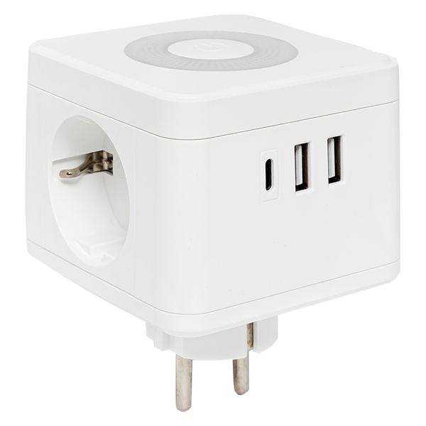 EKF PROxima Тройник "Куб" 2 гнезда 2USB 2,4А+Type C + Ночник