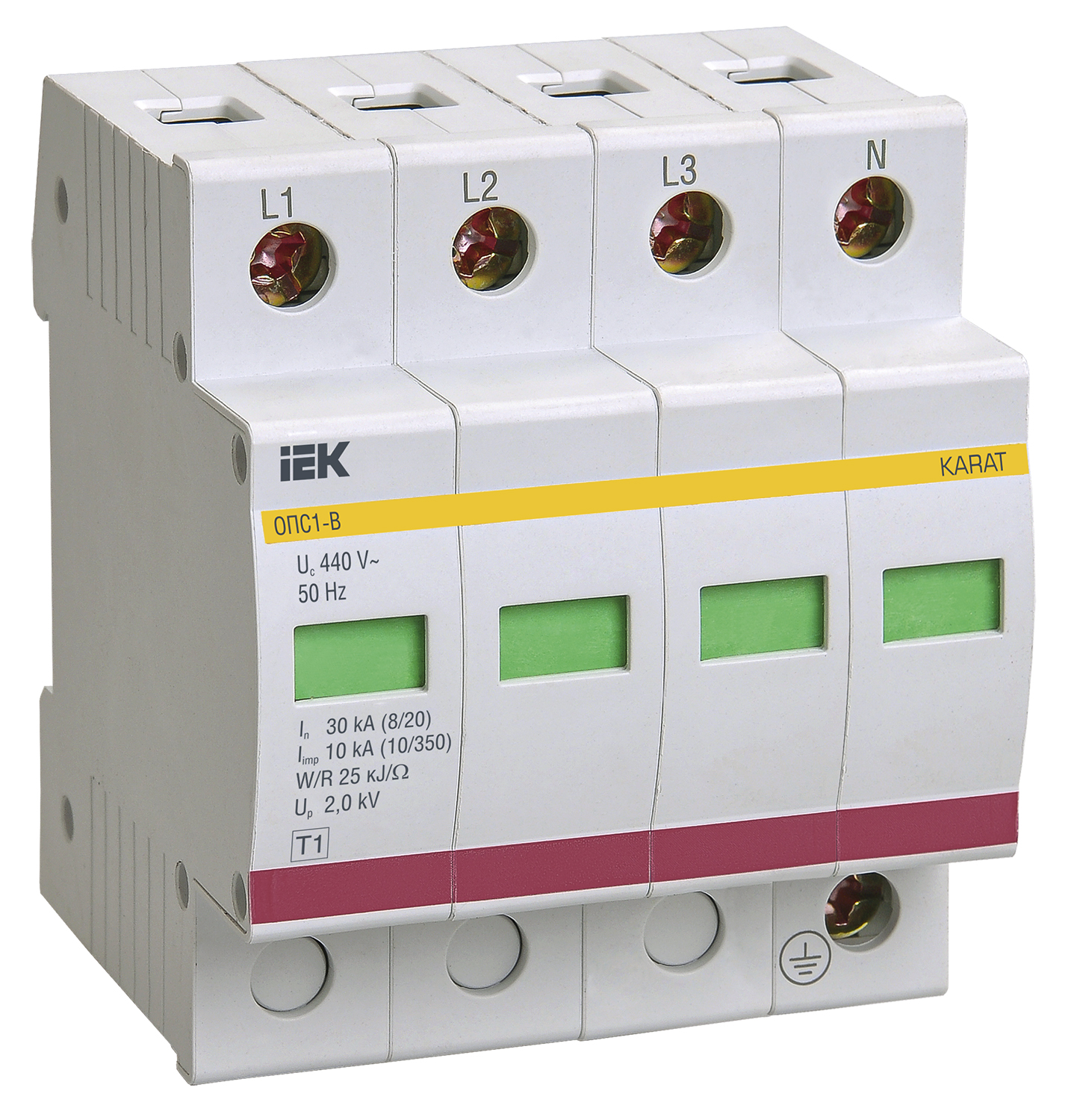 IEK KARAT Ограничитель имп. перенапр. ОПС1-B 4Р In=30kA Un=400B Im=60kA