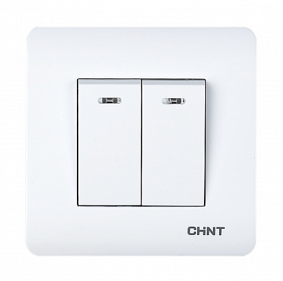 CHINT 2-клавишный выключатель с LED-подсветкой 10А 250В