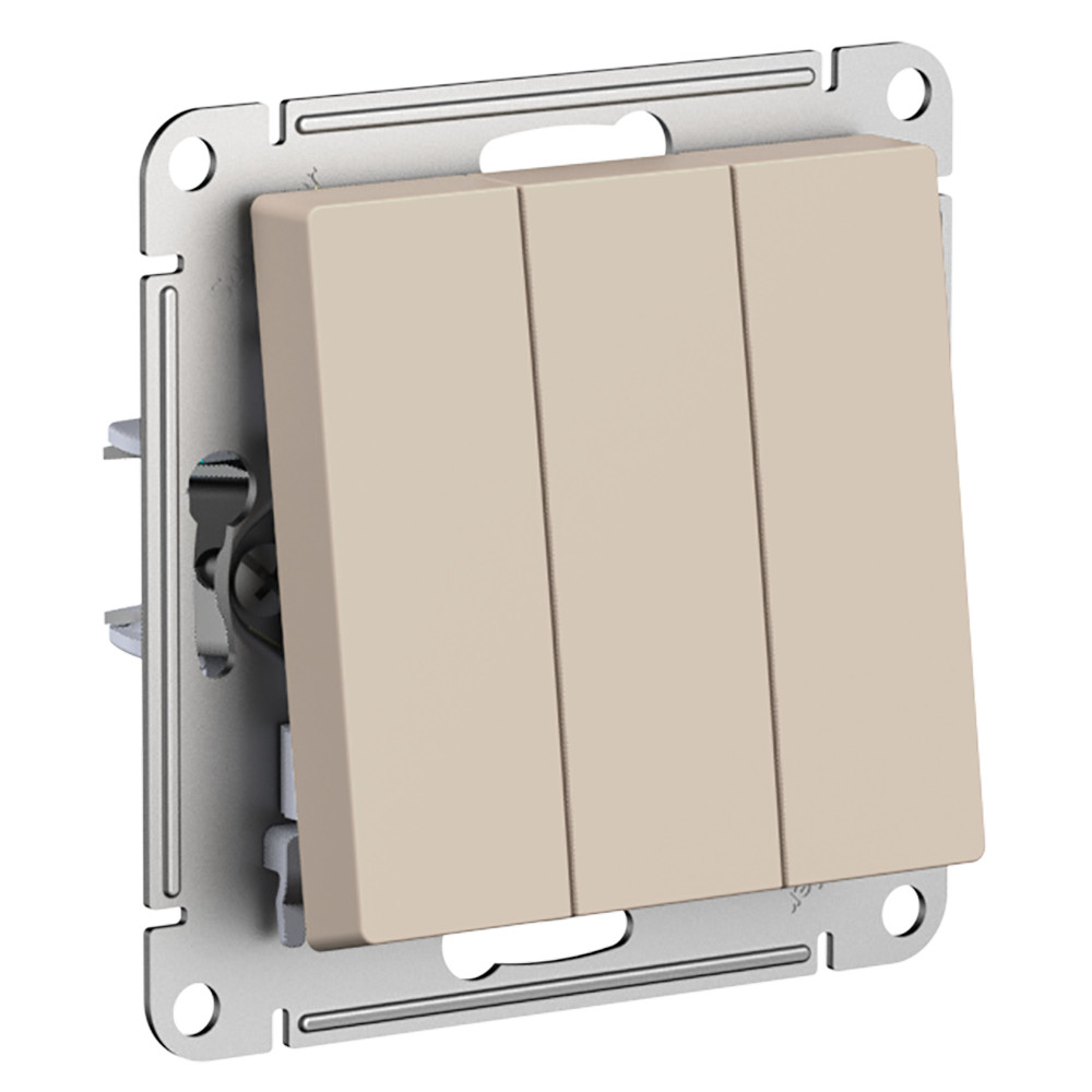 Systeme Electric AtlasDesign Песочный Выключатель 3-клавишный, сх.1+1+1, 10АХ, механизм