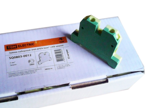 TDM Зажим наборный ЗНИ-6PEN 6мм2 (JXB-земля)