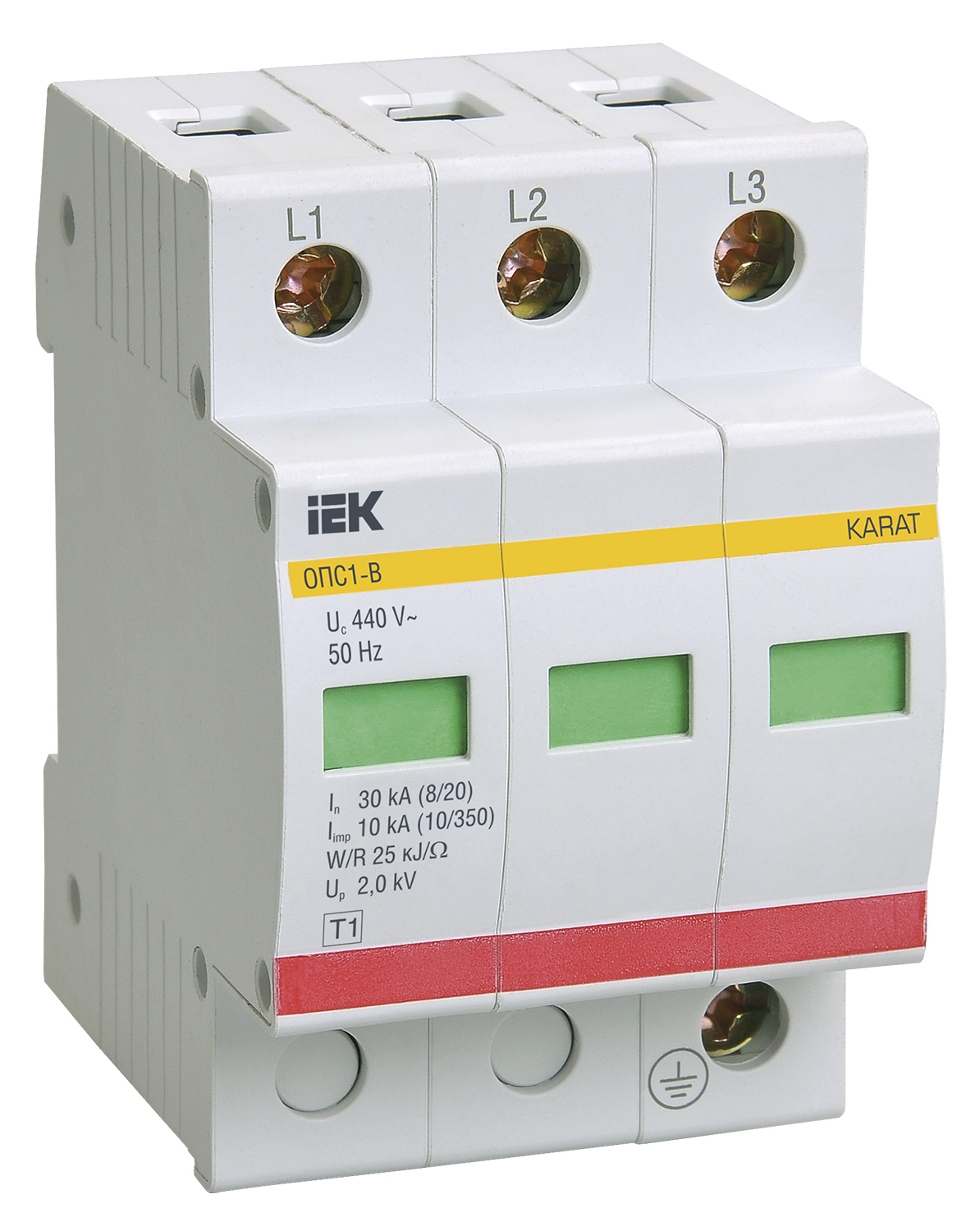 IEK KARAT Ограничитель имп. перенапр. ОПС1-B 3Р In=30kA Un=400B Im=60kA