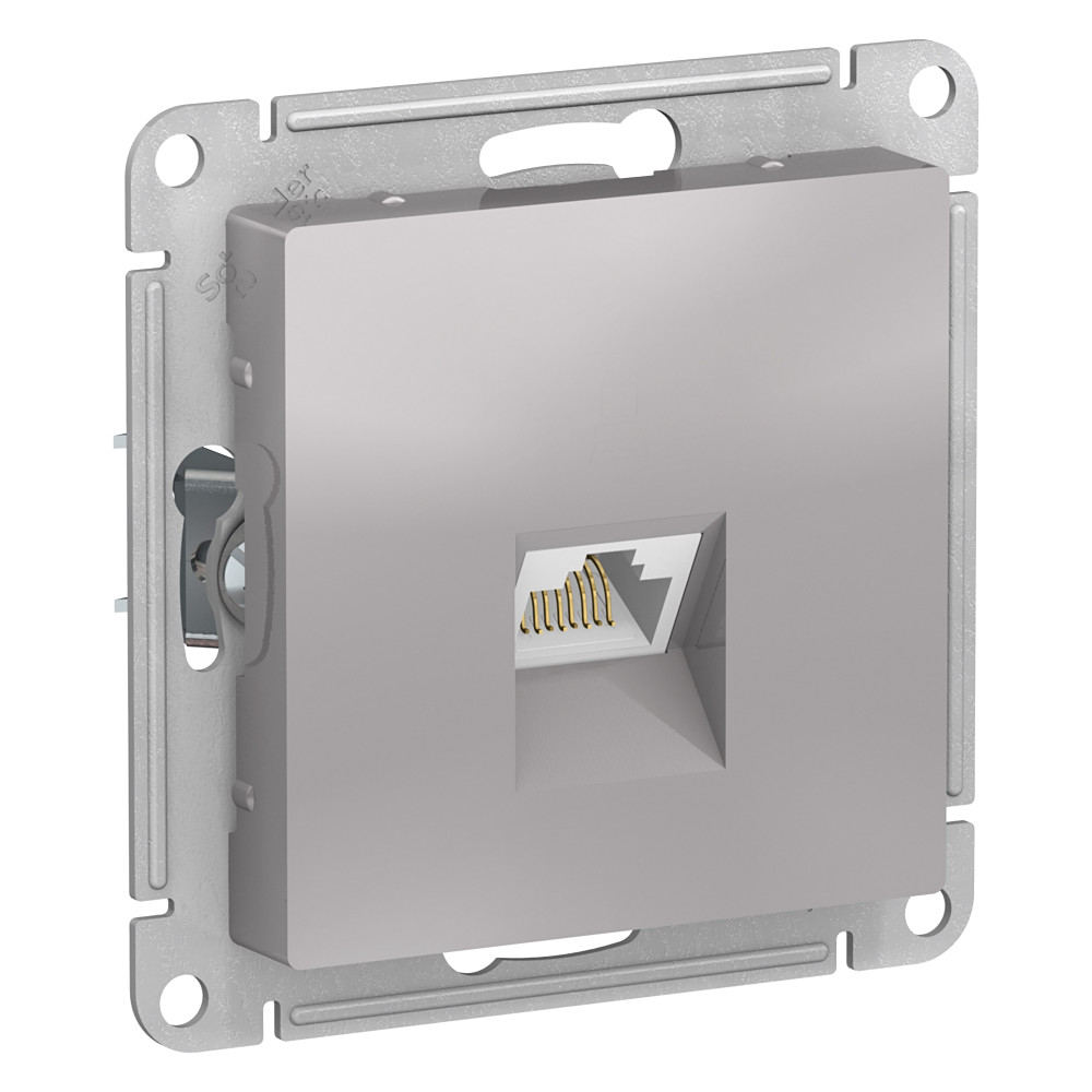 Systeme Electric AtlasDesign Алюминий Розетка компьютерная RJ45, кат. 6A, механизм