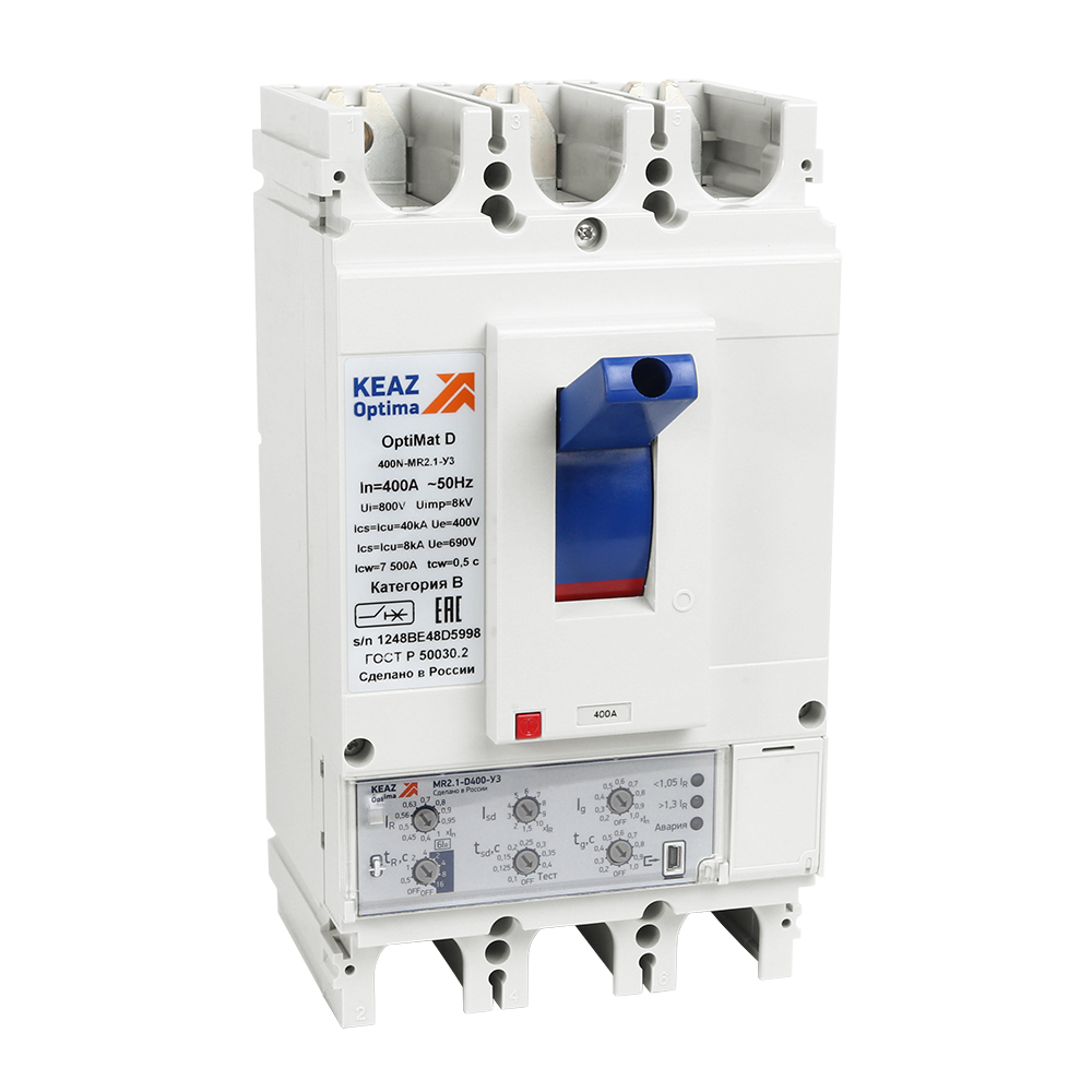 КЭАЗ Выключатель автоматический OptiMat D630H-MR2.1-У3-РЕГ