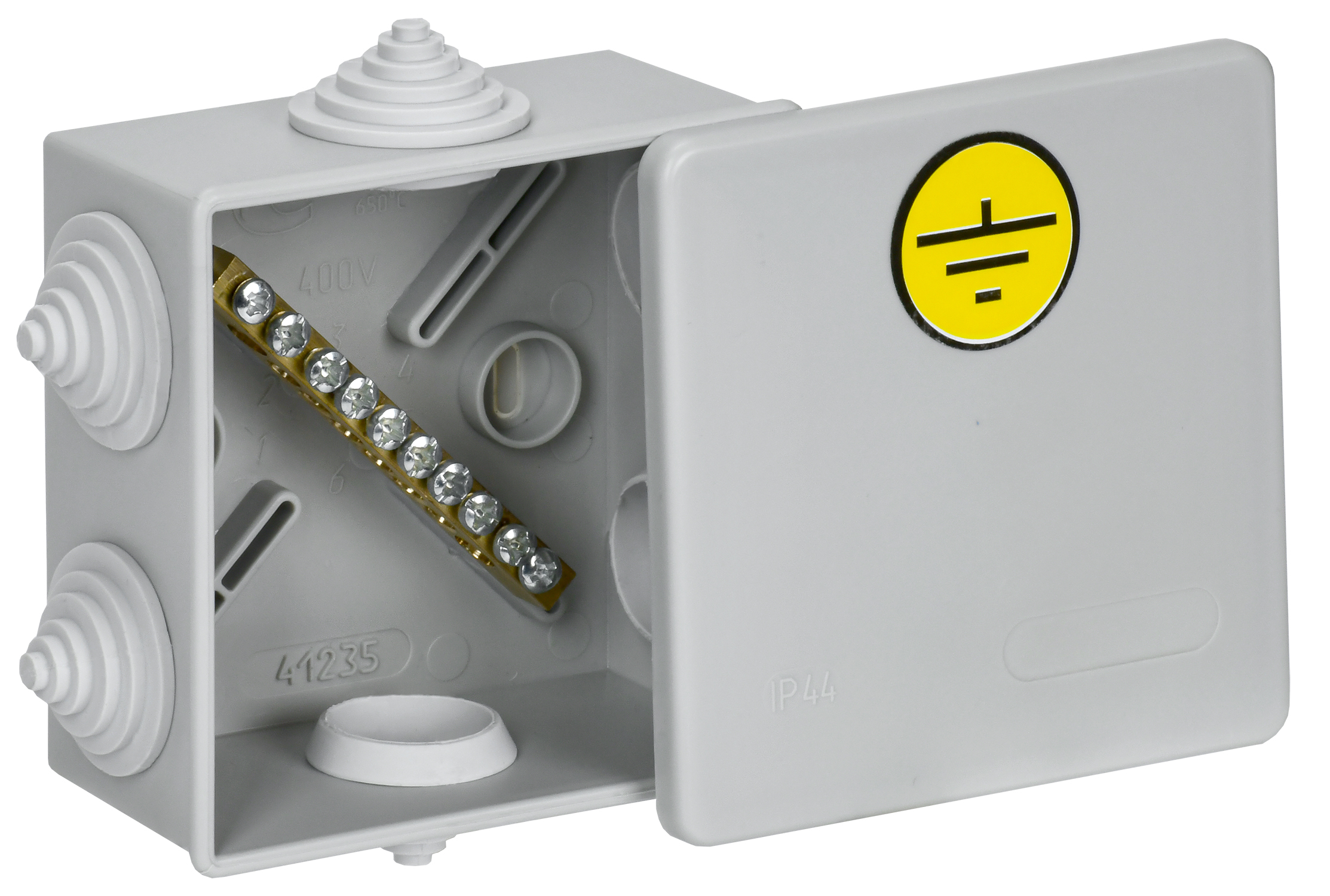 IEK Коробка КУП КМ41360 85х85х40мм IP44 6 вв. (7035)