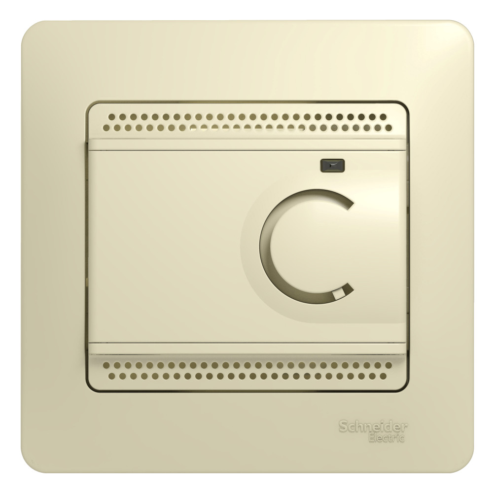 Systeme Electric Glossa Беж Термостат электронный теплого пола с датчиком, 10A (в сборе с рамкой)